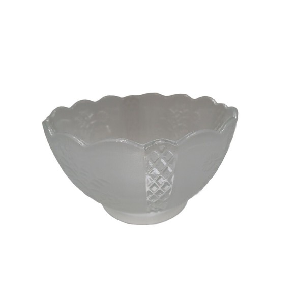 Replacement Vintage Frosted Scalloped Etching Glass Light Lamp Shade 3.5 Open - Picture 2 of 12
